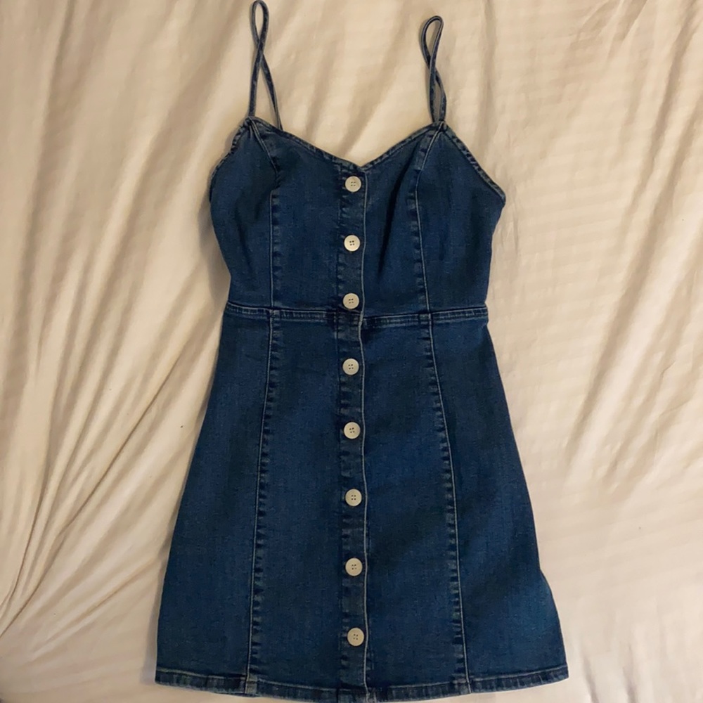 Zara Denim Button-Up Dress XS